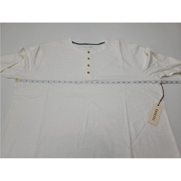 Tecovas Long Sleeve Slub Henley White Cotton Size XXL Mens NEW - Picture 7 of 9
